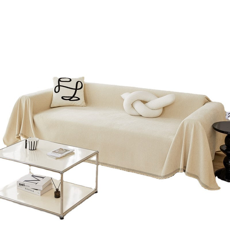 Solid Color Chenille Sofa Towel