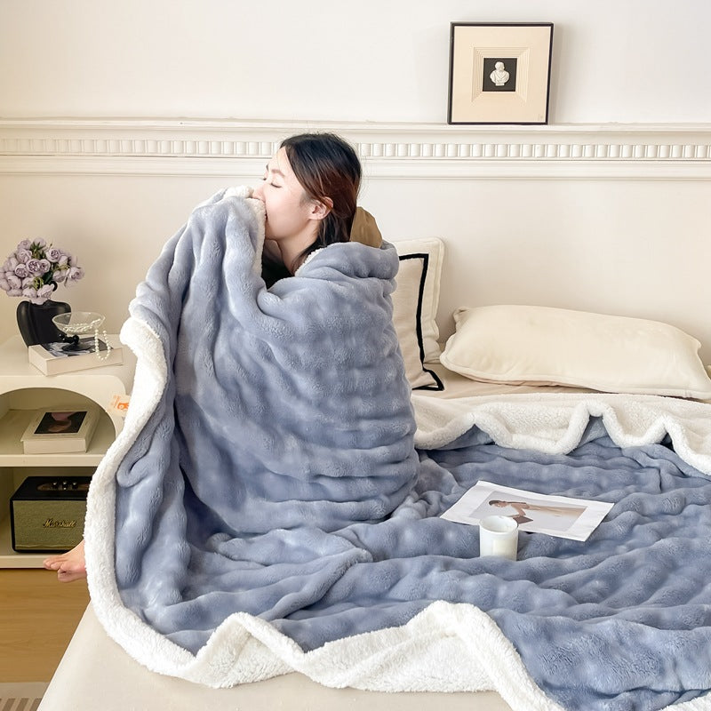 Soft Flannel Milk Fleece Blanket for Home and Travel