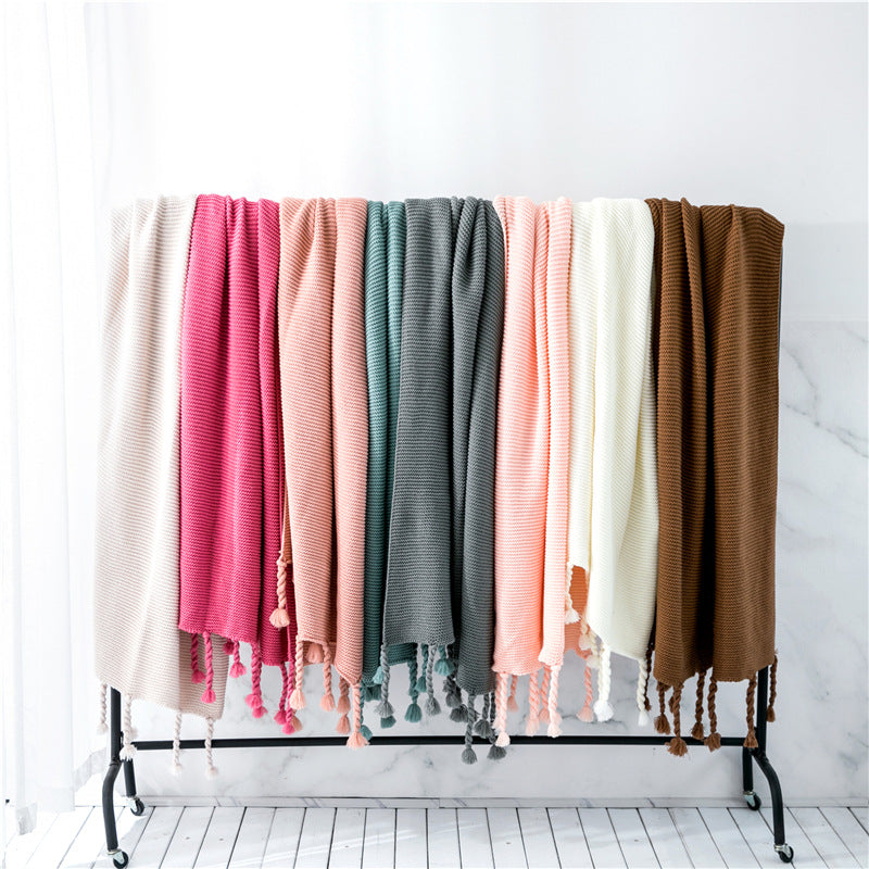 Knitted Tassel Sofa Blanket