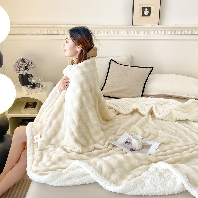 Soft Flannel Milk Fleece Blanket for Home and Travel