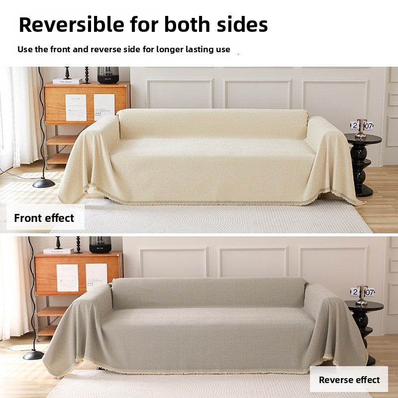 Solid Color Chenille Sofa Towel