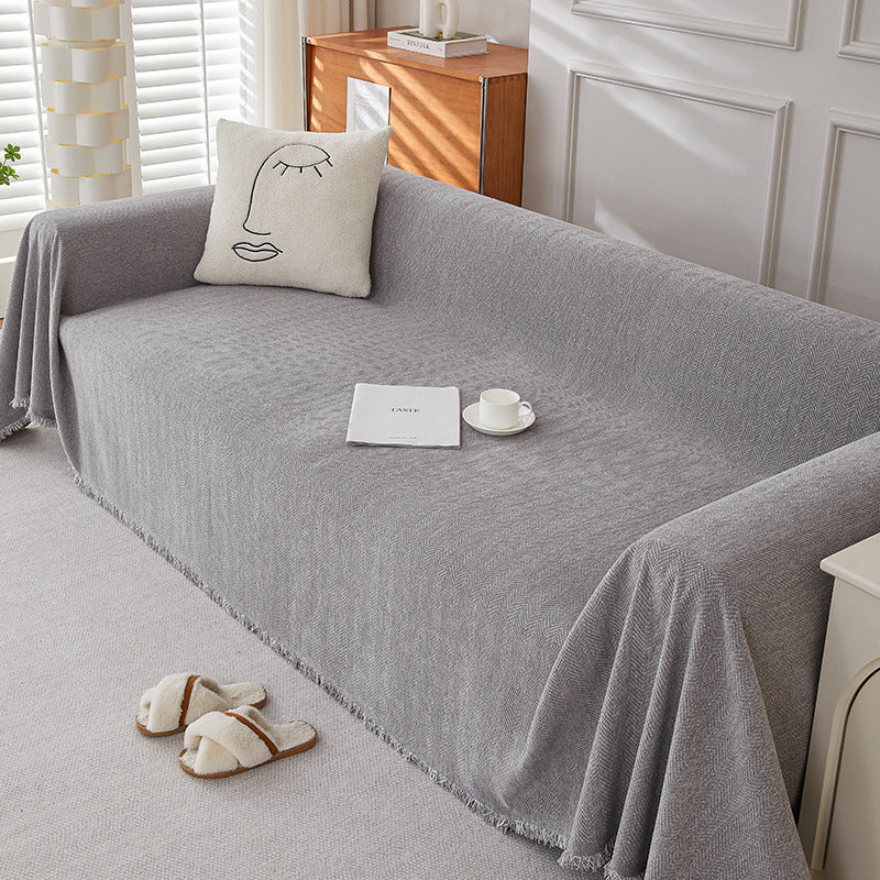 Solid Color Chenille Sofa Towel