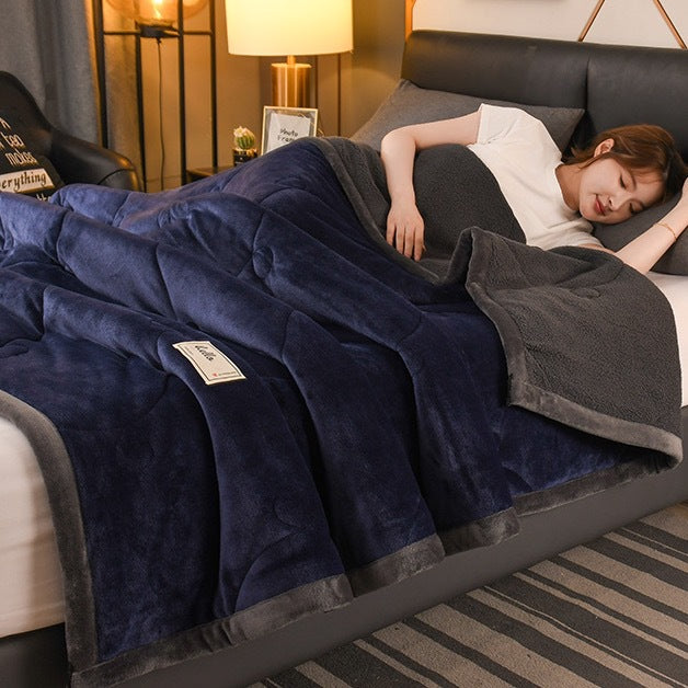 Soft Three-Layer Fleece Blanket for Winter