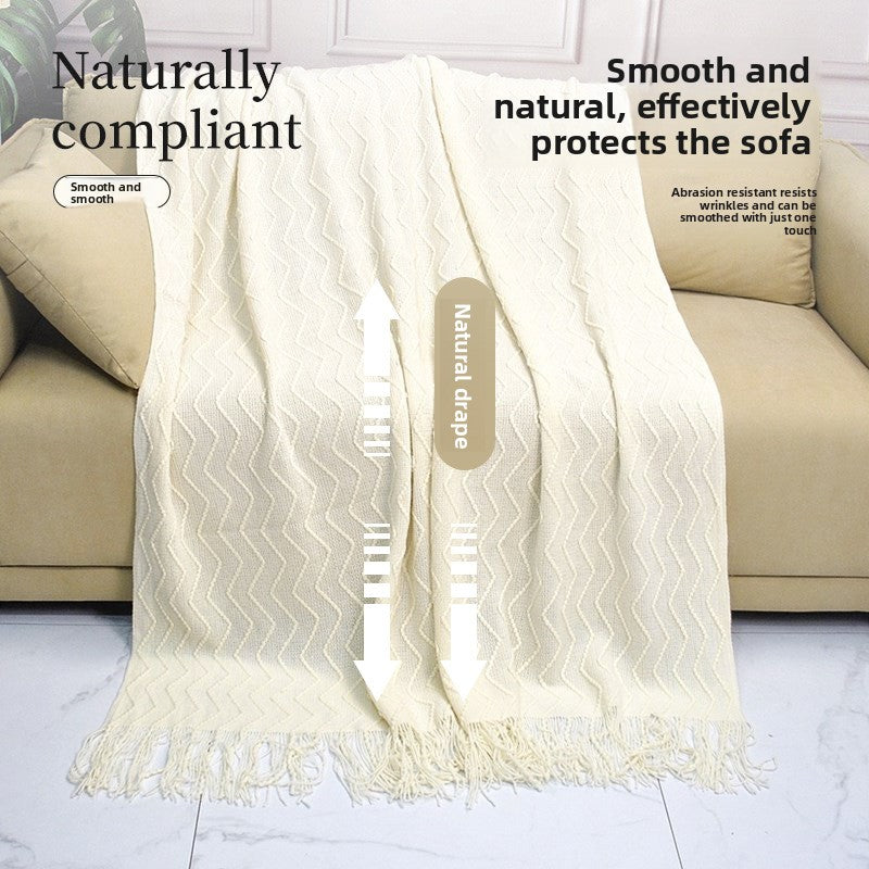 Harstad - Stickad pläd med sicksackmönster