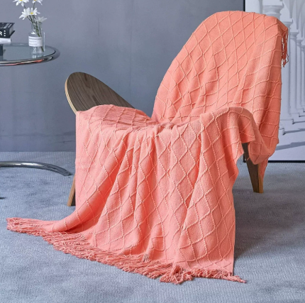 Thin Knitted Fluffy Blanket for Sofa and Bed