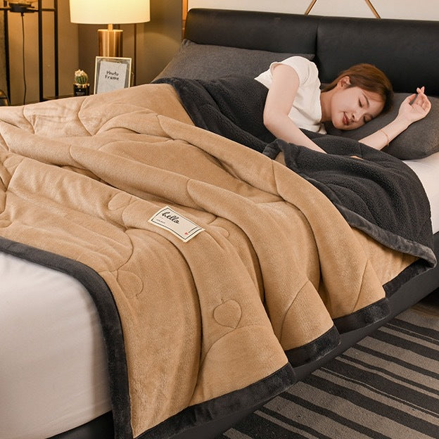 Soft Three-Layer Fleece Blanket for Winter